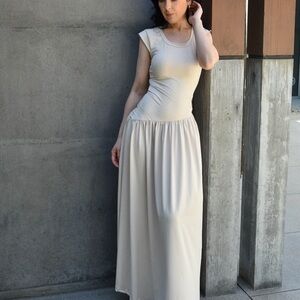 Elegant Cream Maxi Dress